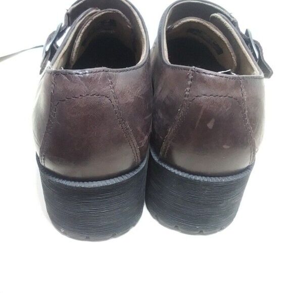 Eastland Amherst Monk-Strap Loafers, Dark Brown Leather, Chunky Sole, Womens 8 - Picture 4 of 10
